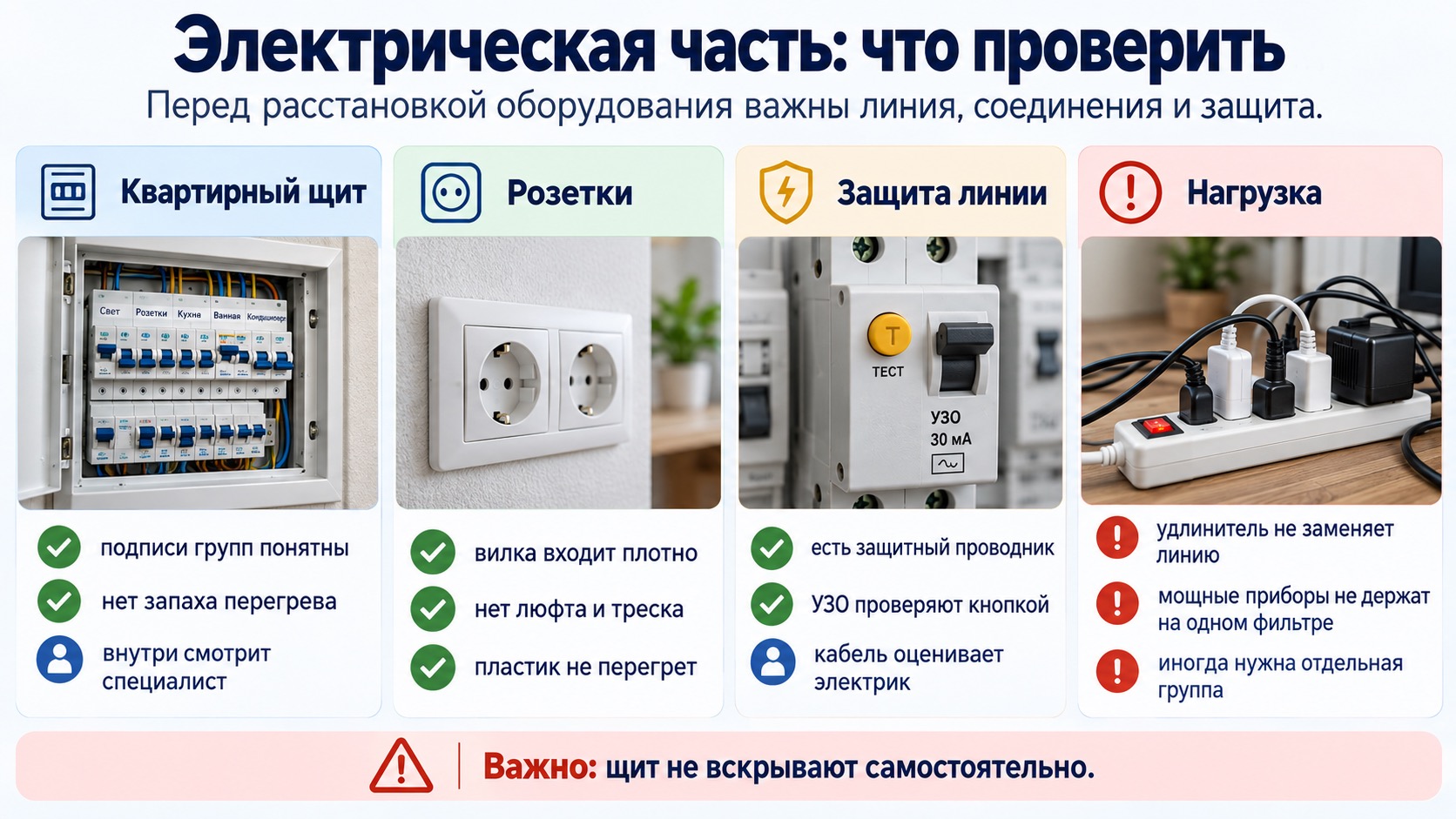 Проверка электрики для домашнего рабочего места.